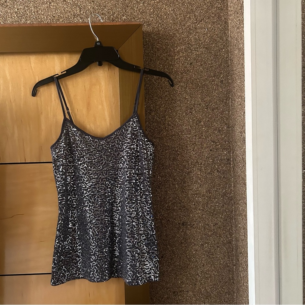 Express Glitter Sequin Tank Top, XS, Brand New with Tags, Vintage, Y2K